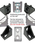3030 Aluminum Extrusion Corner Bracket Kit With 40 M6 T Nuts And 40 Hex Screws, 20 Corner Brackets, showing positioning protrusion