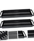 Pack of 4 ESD rack anti-static shelf PCB holder for display and safe storage of printed circuit boards on workbench or cabinet.