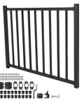 Tough As Nails Aluminum Deck Gate With Self Closing Hinge And Rust Proof Latch Setup For Screen Porch Fence secured with installation hardware.