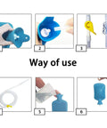 Enema Kit For Home Use With 2L Bag, 5 Ft Silicone Hose, 5 Reusable Tips, Adjustable Water Flow, Multi Size Tips, Easy Cleanse And Colon Detox At Home Set Today. blue 2L bag, silicone hose, and flow valve