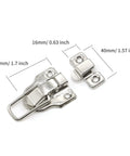14 Pack Silver Toggle Latches For Wood Boxes And Tool Cabinets Spring Loaded Metal Hasps with dimensions 43mm x 40mm