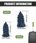 60 Piece Tire Repair Kit With Self Service Plugs For Cars Motorcycles Trucks And Tractors Includes Small And Large Spiral Rubber Plugs