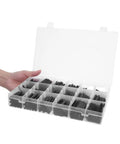 Grab This Insane Heat Shrink Tubing Polyolefin Kit For 900 Black Cables And Wiring To Keep Your Electric Gear Looking Fresh And Protected From Damage. Clear organizer with black polyolefin heat shrink tubing assortment