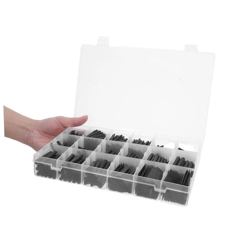 Grab This Insane Heat Shrink Tubing Polyolefin Kit For 900 Black Cables And Wiring To Keep Your Electric Gear Looking Fresh And Protected From Damage. Clear organizer with black polyolefin heat shrink tubing assortment
