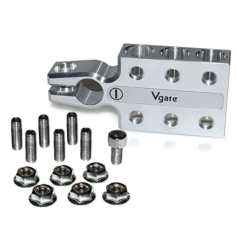 Pro Level Heavy Duty Rock Solid Battery Terminal Clamps Pair 12 Way Power Distribution Block for 8 Awg to 4/0 XL Cable with hardware set.
