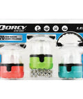 4 LED Mini Lanterns Set, 3 Pack With Hanging Hooks And Batteries Included, Assorted Colors, Weatherproof Clear Shade packaging