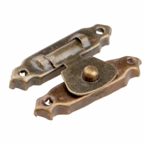 Slide Bolt Door Lock Hasp Kit for Doors Gates Cabinets and Furniture Includes 5 Box Latch Hasps and 10 Cabinet Fittings with Screws