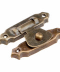5 Pack Snap Latch Sliding Door Gate Cabinet Furniture Jewelry Box Screws in aged bronze finish, showing detailed latch design.