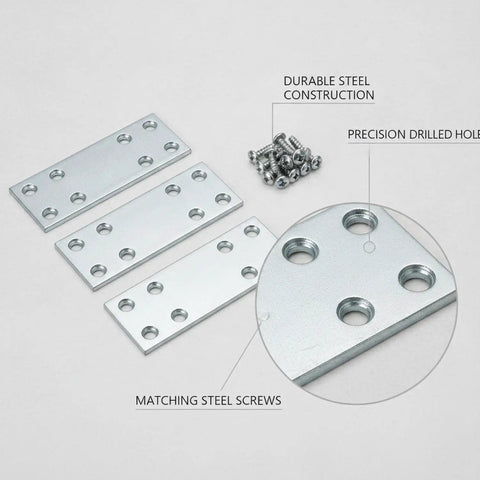 3 Inch L Shaped Metal Bed Connector Plates With Screws Corner Brackets For Frame Support Heavy Duty Steel 4 Pack detailed view