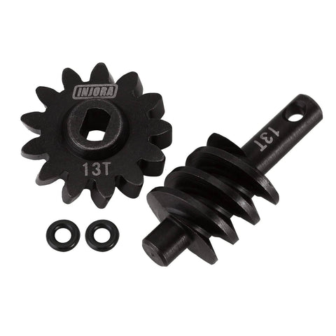 Overdrive Axle Gear Set 13T 14T Worm Differential Steel Upgrade For AX24 Axial SCX24 C10 JLU Gladiator Bronco 1 24 RC Crawler Car 2 Pack Built Tough For Trail Shredders