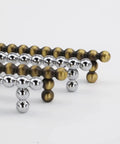 Vintage Brass Cabinet Pulls With Bead Detail Drawer Knobs, zinc alloy, antique look hardware with old school style.