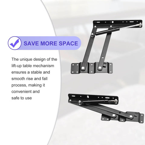 uxcell lift-up coffee table hinge mechanism, black metal, set of 2