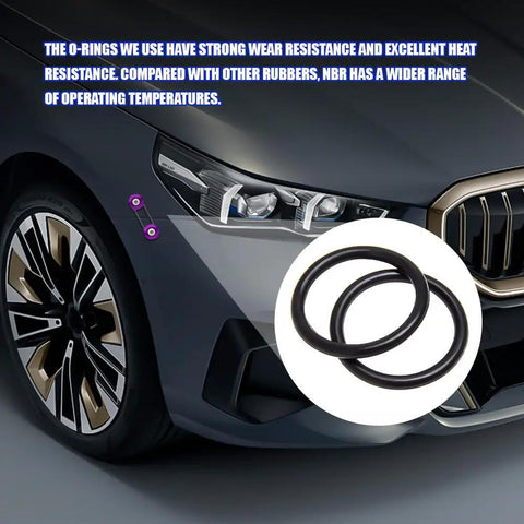 Car with Front And Rear Quick Release Bumper Kit With Clips And Stainless Steel Screws For Cars, showing purple tabs