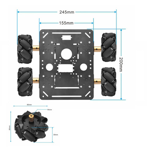 Top view of FlexiRover Robot Car Kit For Arduino Mega2560 With WiFi Expansion Board 520 Motors Mecanum Wheels Customizable Chassis