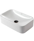 Rectangular Ceramic Bathroom Sink With Pop Up Drain White Finish Sleek Durable Glaze Great Value Scratch Resistant Surface Hygienic