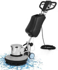 Heavy Duty Commercial Floor Scrubber Machine With Three Brushes Large 3.4 Gallon Tank 1.5 HP Motor 175 RPM Industrial Floor Buffer For Hardwood Tile Concrete Tough 472 Inch Cord Boss Level Cleaning For High Traffic Floors on wet surface