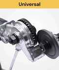 Close-up of Electric Drill Plate Cutter Nibbler Attachment for effortless DIY cutting of metal sheets, showing sharp durable construction.