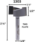 Shop Grade Carbide Tipped Mortising Straight Router Bit With A Quarter Inch Shank And One Point Two Five Inch Cut Diameter for precise joinery.