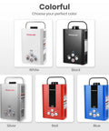 6L Portable Propane Tankless Water Heater With Digital Display And Multi Protection in white, black, silver, red, and blue colors