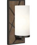 Kick Up Your Spaces With This One Light Wall Sconce Featuring Smoked Walnut And Deep Patina Bronze Transitions Perfectly Into Any Room For A Ridiculously Cool Modern Twist And Serious Home Appeal. Modern wall sconce with smoked walnut back and white glass shade.