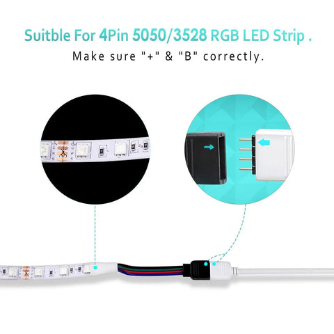 2 Pack 5M RGB LED Strip Extension Cable With 4 Pin Solderless Connector Kit 16.4 Feet 4 Male Pin Jumpers For 5050 3528 RGB Light Strips