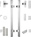 60 Inch Solid Stainless Steel Push Pull Door Handle Set With Heavy Duty Commercial Grade 304 Brushed Finish Deep Engagement Standoffs Glass And Barn Door Pulls For Interior Doors Built To Last, 304 brushed stainless steel pair