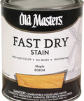 Maple Fast Dry Wood Stain Quart can with oil-based formula for interior use on cabinets, doors, and furniture.