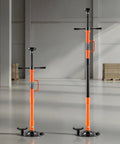 Legit Heavy Duty Underhoist Support Stand With Adjustable Height And Smooth Bearing Handle For 2204 Lb Rides, side view of two stands, one larger, one smaller.