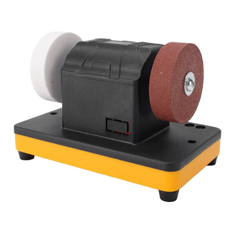 Pocreation Cordless Mini Bench Grinder, Versatile 20V Wheel Sander Polisher with dual grinding wheels for sharpening tools.