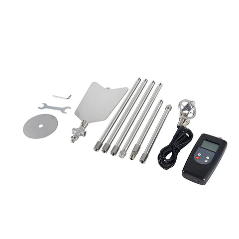 FM-100V10 Water Velocity Meter For Open Channel Flow with rods, sensor, and digital display, for hydrology, irrigation and industrial use.