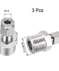 uxcell compression tube fitting, 1/2 NPT male x 1/4 in tube OD, double ferrules, 3 pcs, stainless steel