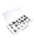 225-Piece Carbon Steel C-Shape Snap Ring Kit With External Retaining Clips For Shafts Durable Heavy-Duty organized in a plastic case