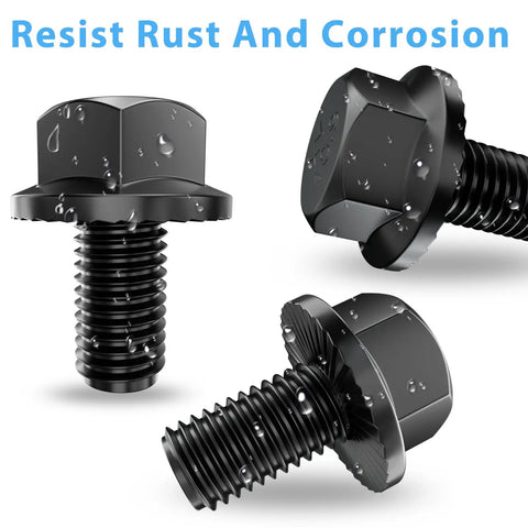 Beefed Up Torque Converter Bolt Kit For GM Transmissions Compatible With 4L60E 4L65E 4L70E 4L80E 700R4 200-4R 3L80 4T60E 4T65E M10 1.5x16 Flange Bolts Hardened For Chevy GM LS Vortec Auto Trans Parts black zinc-coated bolts