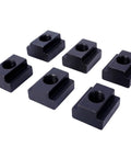 Set of five T-nuts from 58 Piece T-Slot Clamping Kit For Milling Machines With Cleaner And Wrench Machinist Set For 9/16 Inch Table Slots Durable Tool Steel Heat Treated Blue, black finish.