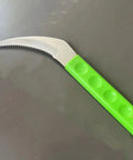 Serrated gardening mowing tool with steel sickle handle, part of two pack set for easy yard work and tougher garden jobs.