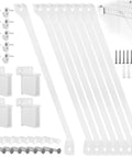 12 Inch Wire Shelf Brackets Set For Closet Shelves And Racks with 10 clips and 4 end brackets, epoxy coated steel, white