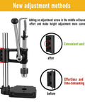 Adjustable height feature on Leather Hole Puncher Hand Press For DIY Crafting Projects Heavy Duty Punch Tool Adjustable Height Ductile Iron Base Black Pro Grade Leatherworking Punching Machine For Precise Holes And Durable Creations