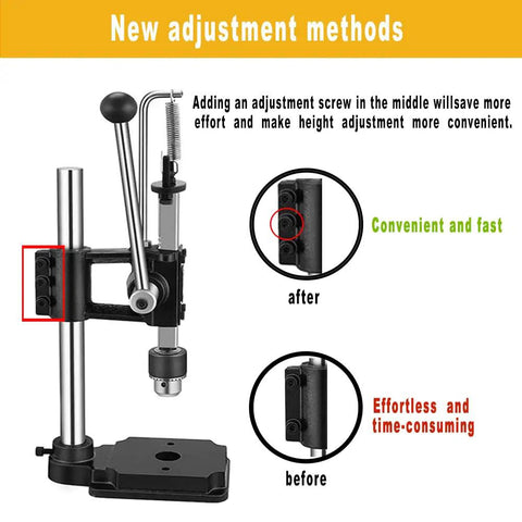 Adjustable height feature on Leather Hole Puncher Hand Press For DIY Crafting Projects Heavy Duty Punch Tool Adjustable Height Ductile Iron Base Black Pro Grade Leatherworking Punching Machine For Precise Holes And Durable Creations