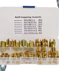Check out this 50pcs Carbon Steel Thread Repair Tool Kit with M3 Slotted Self Tapping Inserts, total boss stuff for fixing stripped bolts in cars or home projects fast, open case with brass inserts