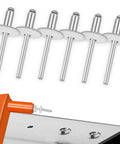 Aluminum Large Flange Blind Rivets Kit, 3/16 x 3/8 Inch Pop Rivets With 5/8 Inch Flange Diameter, installation example shown