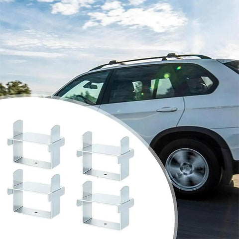 Heavy Duty Leaf Spring Clamp Kit For Trucks Campers And Trailers, 2 5 Inch Stainless Steel Spring Support Clamps silver set on SUV wheel