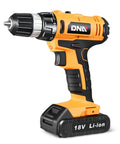 18V Max Cordless Drill Driver Kit With 3/8 Inch Keyless Chuck, 21 Plus 1 Torque Settings, Dual Speed 0-400 RPM And 1,350 RPM