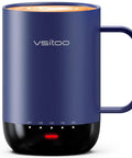 Smart Self Heating Coffee Mug With Advanced Temperature Control And AI Auto Warm Tech in a sleek navy color, 16 oz insulated travel cup.