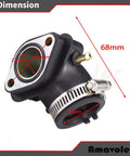 GY6 Carburetor Intake Manifold Pipe Replacement Fits 152QMI 157QMJ Engine with dimensions for Chinese scooters go karts