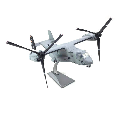 1/72 Scale V-22 Osprey Diecast Aircraft Model with Adjustable Stand, angled view showing realistic detailing and movable rotors.
