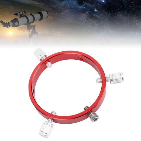 Red Six Hole 90mm Guiding Scope Ring In Aluminum With M6 And One Quarter Inch Screws Red Mount For 70 To 90mm Astrophotography Gear