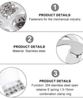 Open Retaining Ring Kit 1.5 To 15mm Stainless Steel Circlip Set Assortment For Automotive Machinery And DIY Projects Durable Easy To Install Clips For Quick Fixes And Reliable Seals, stainless steel assortment box