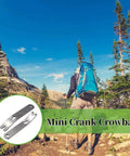 Hiker with Stainless Steel Pocket Bar EDC Tool Set Mini 3 Inch Crank Crowbars on scenic trail