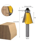 Fabater 8mm Chamfer Router Bit with Bearing, perfect for woodworking bevel edging on MDF and solid wood at 15 degrees.