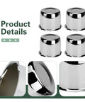 Heavy Duty Push Through Trailer Wheel Center Caps Boasting A Slick Chrome Polish For A Tight Universal Mount On Truck Rv And Suv Rims.